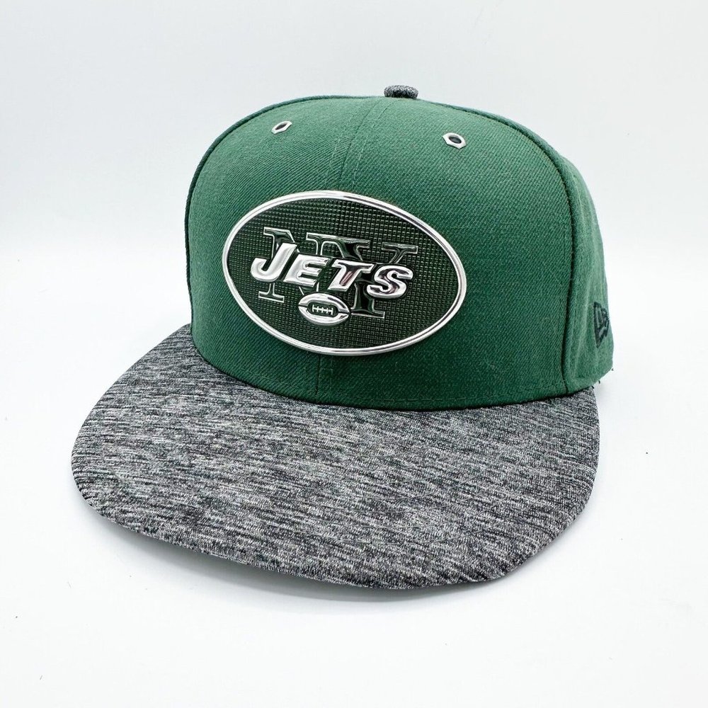 New York Jets Football New Era 59Fifty Fitted Cap Size 8 Hat Green / Gray